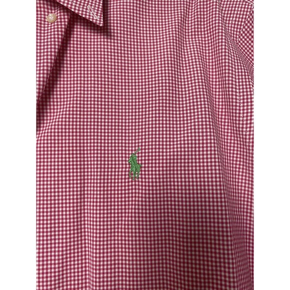 RALPH LAUREN Men’s Short Sleeve Button Up Red Check Shirt Classic Fit XL - Picture 6 of 14